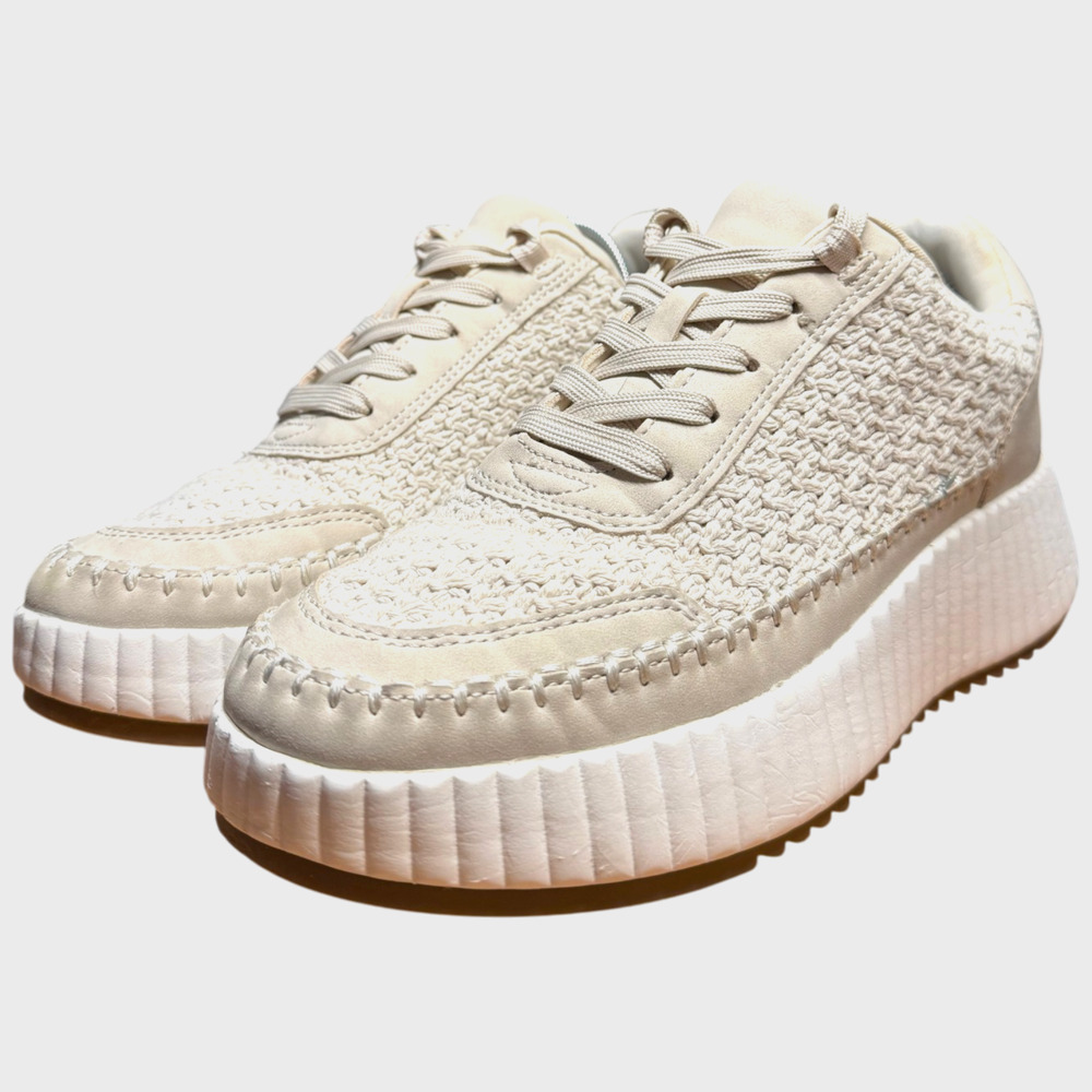 DV by DOLCE VITA Fredi Women 8 Sandstone Crochet Sneakers Platform Comfort Shoes - Picture 3 of 13